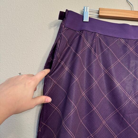 NWT Greg Norman ML75 Performance Golf Skort – Women's Large –Purple Plaid Preppy - Picture 4 of 11